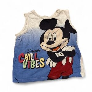 Disney Mickey Mouse Tank Top Kids Size 4 Super Chill Vibes Graphic Tee